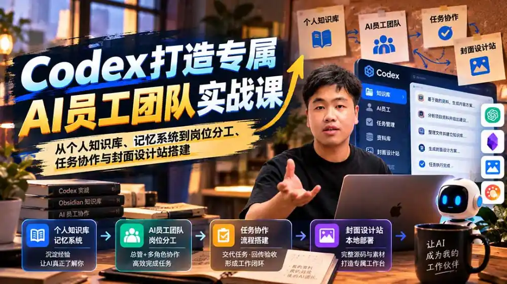 【无水印】Codex打造专属AI员工团队实战课：从个人知识库、记忆系统到岗位分工、任务协作与封面设计站搭建-免费项目网