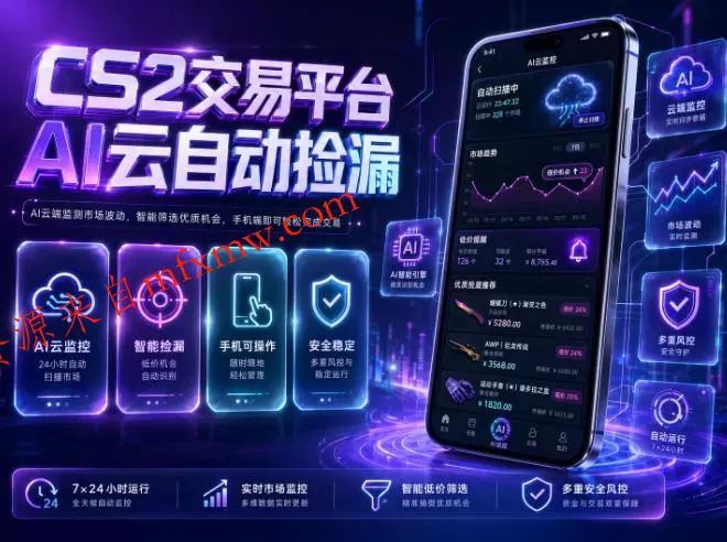 CS2交易平台AI云自动捡漏,多年稳定运行,无需手机,支持任何形式验证,日入300+【揭秘】